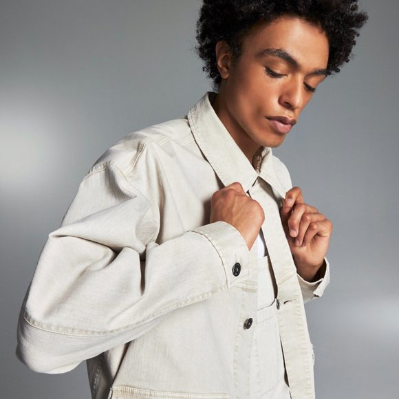 Allen Onyia Oversized-Fit Cropped Garment-Dye Jack - Picture 1 of 6